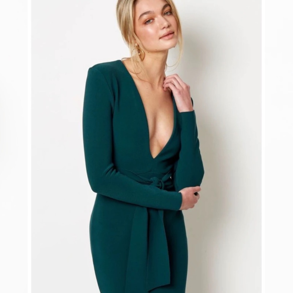 NWT Bec & Bridge Emerald Green Tasha Midi Dress, US size 6, 8, UK 12